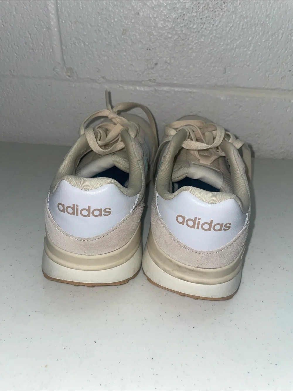 adidas Neutral Beige and White Retro Runners